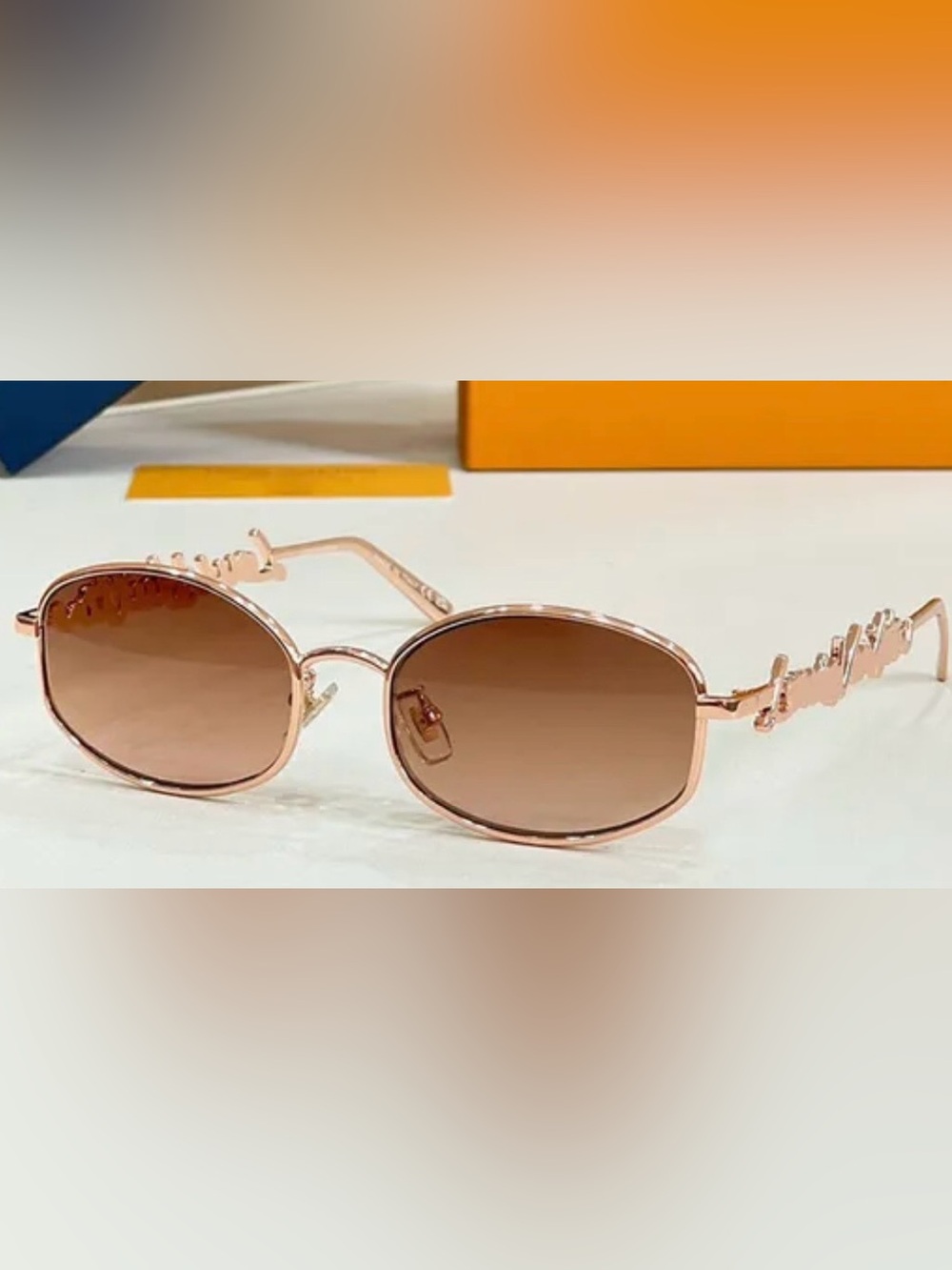 Rose Gold Frame Sunglasses with Brown Lenses